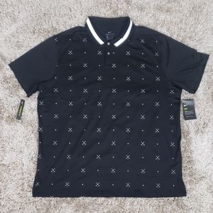 Nike Dri-Fit Vapor Print Golf Black Polo Sz XXL